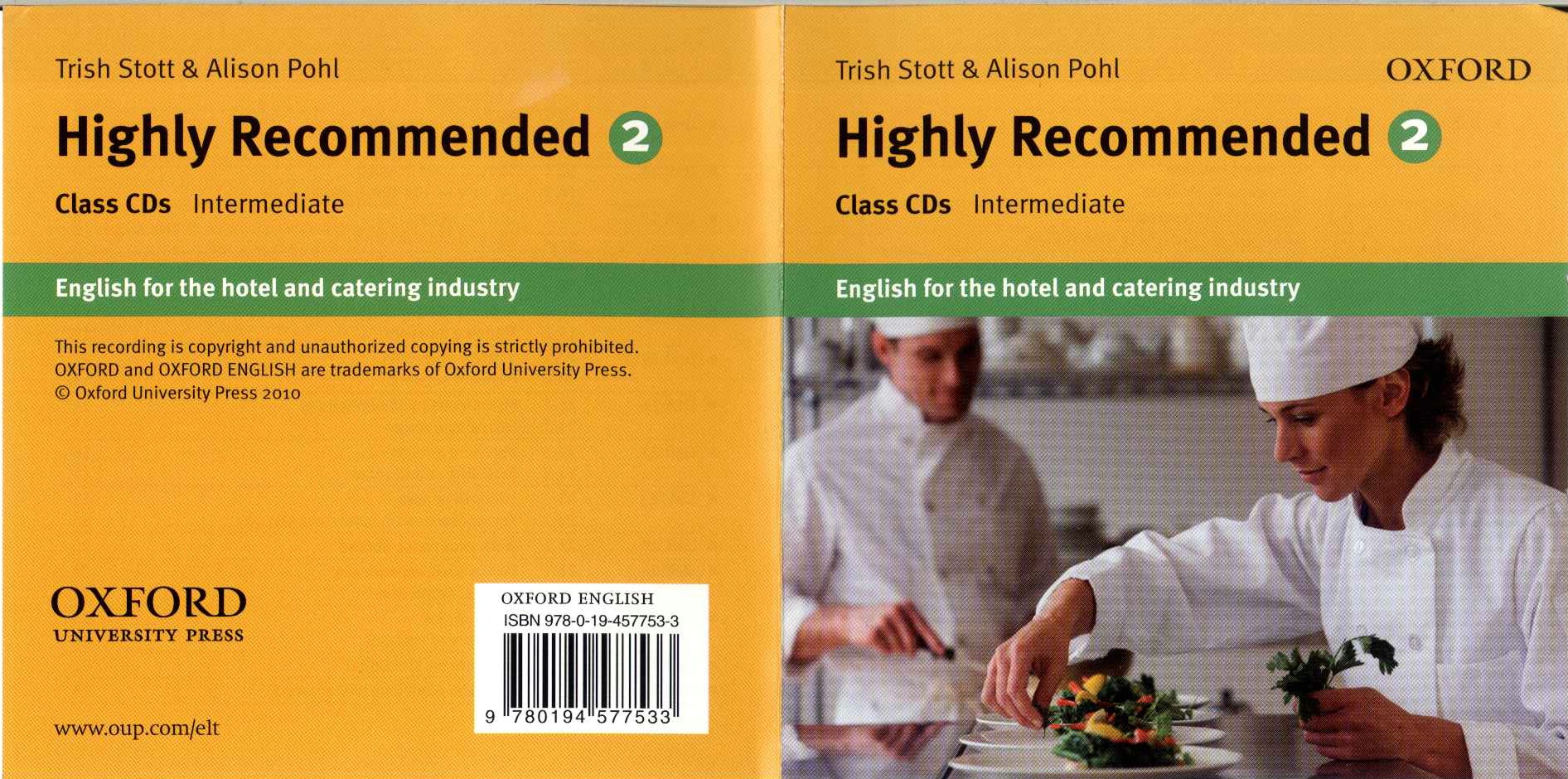 Highly Recommended – English for the hotel and catering industry (Oxford)
