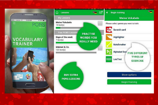 PONS Vocabulary Trainer - App dịch thẳng bên trên màn hình hiển thị năng lượng điện thoại
