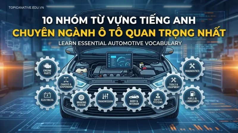 10 nhóm từ vựng tiếng Anh chuyên ngành ô tô quan trọng nhất