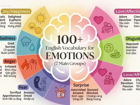 100+ Từ vựng tiếng Anh chủ đề Cảm xúc (7 nhóm chính)