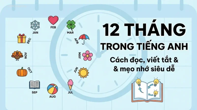 12 tháng trong tiếng Anh: Cách đọc, viết tắt & mẹo nhớ siêu dễ