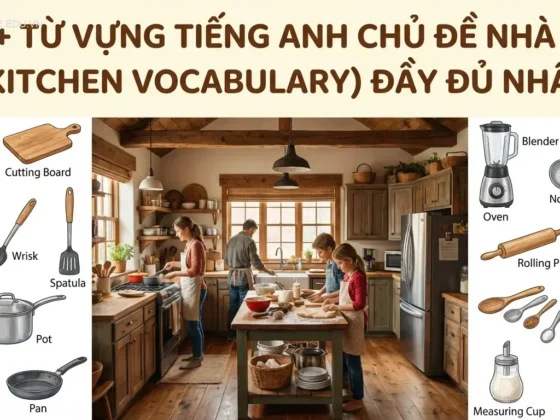 120+ Từ vựng tiếng Anh chủ đề nhà bếp (Kitchen Vocabulary) đầy đủ nhất