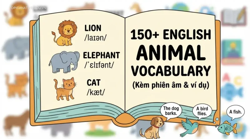 **150+ Từ vựng con vật bằng tiếng Anh (Kèm phiên âm & ví dụ)**