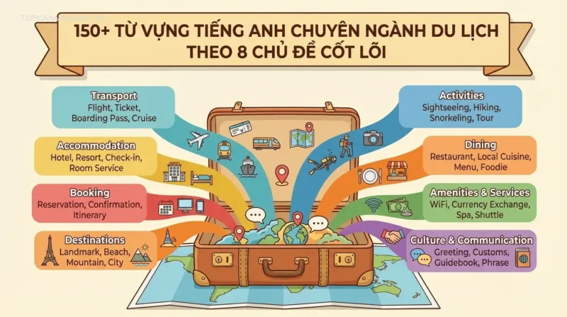 150+ Từ vựng tiếng Anh chuyên ngành du lịch theo 8 chủ đề cốt lõi