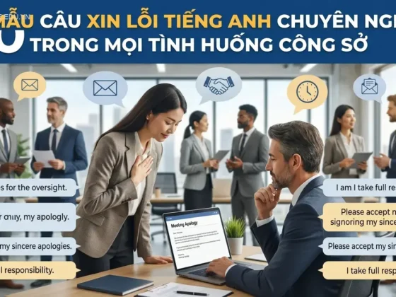 20 mẫu câu xin lỗi tiếng Anh chuyên nghiệp trong mọi tình huống công sở