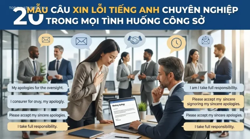 20 mẫu câu xin lỗi tiếng Anh chuyên nghiệp trong mọi tình huống công sở