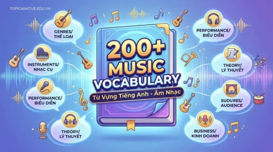 200+ Từ Vựng Tiếng Anh Chủ Đề Âm Nhạc Theo 10 Nhóm Thông Dụng
