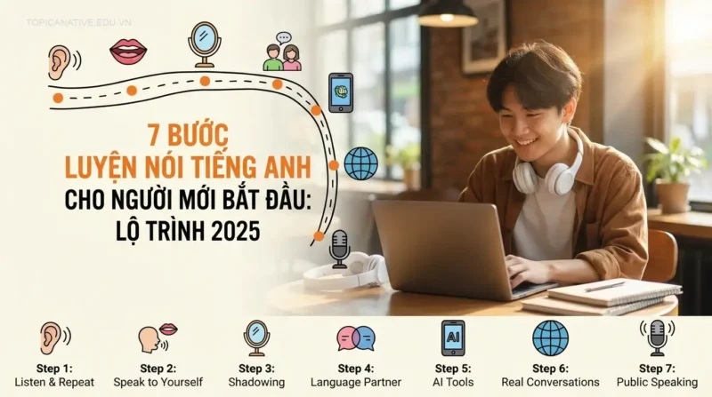7 Bước Luyện Nói Tiếng Anh Cho Người Mới Bắt Đầu: Lộ Trình 2025