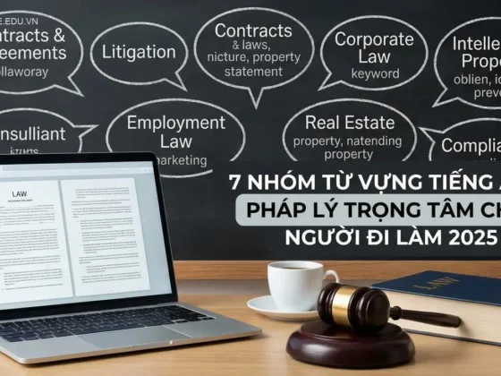 7 Nhóm từ vựng tiếng Anh pháp lý trọng tâm cho người đi làm 2025
