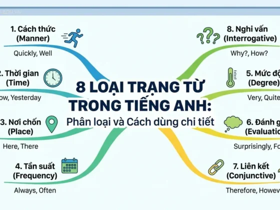 **8 loại trạng từ trong tiếng Anh**: Phân loại và cách dùng chi tiết