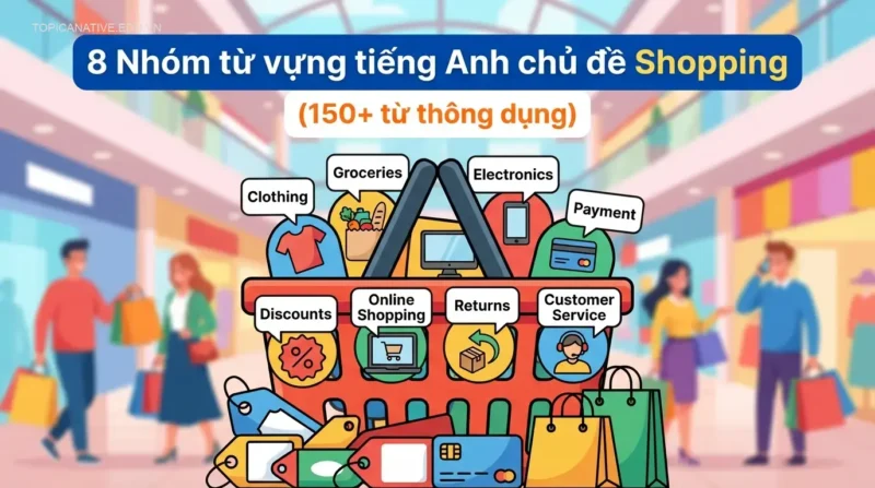 8 Nhóm từ vựng tiếng Anh chủ đề Shopping (150+ từ thông dụng)
