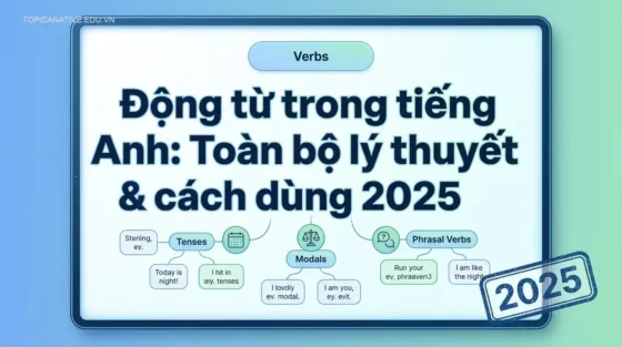 Động từ trong tiếng Anh: Toàn bộ lý thuyết & cách dùng 2025