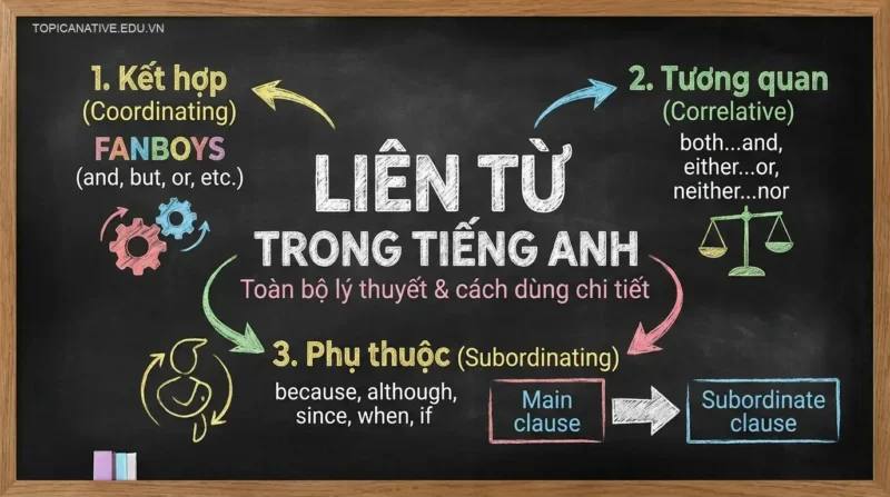 Liên từ trong tiếng Anh: Toàn bộ lý thuyết & cách dùng chi tiết