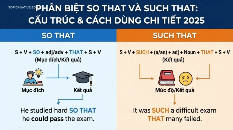 Phân biệt So that và Such that: Cấu trúc & Cách dùng chi tiết 2025