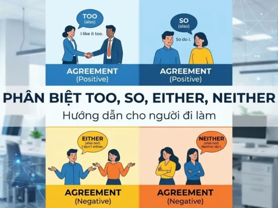Phân biệt Too, So, Either, Neither: Hướng dẫn cho người đi làm